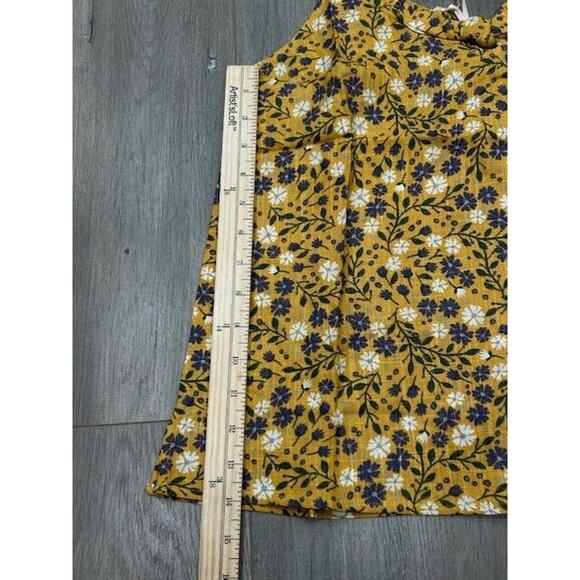 NWT ModCloth Womens Floral Spruced Up Summer Sleeveless V-Neck Yellow Tank Small - Picture 10 of 10